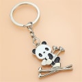 Miniatyrbild 4 av 5: 2 st söta tecknade panda-nyckelringar Nyckelring Kina nationella skatt Panda-tema festgåvor