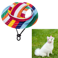 Miniatyrbilde 1 av 5: 1 stk S, Canvas Stripes Justerbar Hund Solhatt - Baseball Cap med Ørehull - Kjæledyr Sommer Visir - for Utendørs Sport
