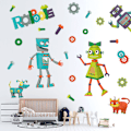 Miniatyrbild 2 av 5: Robot Robot Katt Robot Hund Skruv Väggklistermärke Vardagsrum Sovrum Väggdekoration