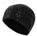 Pu-belagd simmössa för män och kvinnor, glänsande hajskinnsmönster, elastisk Black