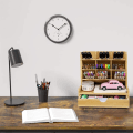 Miniatyrbilde 2 av 5: Trefargetre Penneholder Stor Kapasitet Oppbevaringsboks Nordisk Kreativ Mote Multi-grid Penneholder Skrivebord Oppbevaringshylle