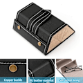 Miniatyrbillede 3 af 5: Briller Opbevaringsboks, 3-slot Briller Opbevaringsboks Briller Display Opbevaringsarrangørboks Pu Læder Solbriller Briller Black