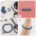 Miniatyrbild 3 av 5: 100 st blåa onda öga pärlor ögonkula pärlor handgjorda harts pärlor berlocker för gör-det-själv armband halsband smycken tillverkning 12MM