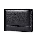 Miniatyrbillede 2 af 5: Sort Mænds Tegnebog Læder Bifold 11cm L x 1.5cm B x 8cm H