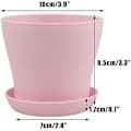 Miniatyrbillede 2 af 5: 8 stk. 4\" lyserøde små plantepotter i plast til indendørs planter til kontoret