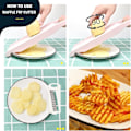 Miniatyrbilde 4 av 5: Mandolin Slicer for Kjøkken Slicer Grønnsakskutter 5 i 1 Veggie Slicer Potetskiver Vaffel Fry Cutter Hot Swap Mandolin Med Skreller for Grønnsaker