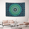 Miniatyrbild 4 av 5: Bohemisk Mandala-väggbonad Hippie-väggbonader Psykedelisk påfågel Boho-väggbonad för sovrum Blå, 150*200cm