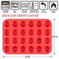 Miniatyrbillede 3 af 5: 2 stk. silikone muffinform mini 24 kopper cupcakeform, nonstick bpa-fri silikone bageform