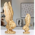 Miniatyrbillede 3 af 5: Religiøs have statue, engel og forløsnings mindesmærke statue, polyesterharpiks, antik sten, guld trompet