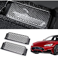 Miniatyrbild 2 av 5: 2 st för Tesla Model 3 2021 bilens baksäte ventilationsgaller svart lämplig för Tesla Tesla Model3 under sätet luftutlopp skyddande lock bil luftkonditionering