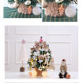 Miniatyrbilde 5 av 5: Rosa juletre 60cm Mini kunstig juletre LED-lys julehjemmedekor gaver furu juletre sett