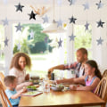 Miniatyrbild 5 av 5: 10 glänsande stjärnor hänger färgglada flaggor för bröllop, förlovning, babyshower, födelsedag och juldekorationer, silver