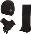 H-etikett accessoarer set höst och vinter herrhatt, halsduk och handskar tredelad set