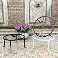 Miniatyrbild 2 av 4: 2 st blomkruka stativ rund smidesjärn blomkruka hållare hem växt stativ golv blomkruka rack 2pcs Black