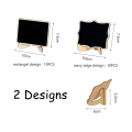 Miniatyrbild 2 av 5: 20-pack minikrittavla-set, små träkrittavlor med stativ, trätavlor för märkning, memotavla, placeringskort