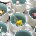 Miniatyrbilde 2 av 4: 3D liten gul and inner kaffekopp 400ml interessant håndlaget