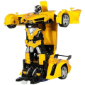 Miniatyrbilde 3 av 3: Fjernstyrt bil, 2 i 1 Transformer Robotbil, One Touch Transformer Fjernstyrt Transformers Bil Robot Yellow
