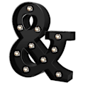 Miniatyrbillede 4 af 5: Nydesignede LED-bogstavlys 26 alfabet sorte dekorative Marquee-lamper til bryllupsfest H