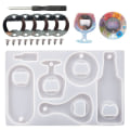 Miniatyrbilde 1 av 5: Flaskeåpner Resin Molds Kit, Corkscrew Silikonform, Diy Ølflaskeåpner Epoxy Muggsopp, Lage Nøkkelring, Hjemmedekorasjon