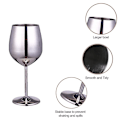 Miniatyrbilde 3 av 5: 2 stk rustfritt stål vinglass - Uknuselige vinglass for reiser, camping og basseng, 500 ml Silver