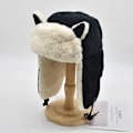 Miniatyrbillede 4 af 5: Børne Bomber Russisk Hat Vinter Varm Blød Cordfløjl Faux Fur Ushanka Kosak Flyverhjelm Hat Cap Til Dreng Black