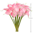 Miniatyrbillede 5 af 5: Kunstig Calla Lily 10 stk Orange Blomster Kunstige Lillier Blomsterbuket Falske Calla Lillier Plante Dcor Til Blomsterarrangement Bryllup, Braidal, H 5 20pcs