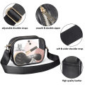 Miniatyrbild 5 av 5: Klar väska stadion godkänd, Momsiv läder klar crossbody väska med justerbar rem klar stadion väska för konserter sport Black