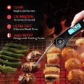 Miniatyrbild 5 av 5: Kötttermometer, 3s snabbavläsande matlagnings termometer, kötttermometer, med bakgrundsbelyst LCD-display, hopfällbar sond för matlagning svart