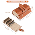 Miniatyrbillede 2 af 5: Briller Opbevaringsboks, 3-slot Briller Opbevaringsboks Briller Display Opbevaringsarrangørboks Pu Læder Solbriller Briller Brown