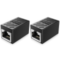 Miniatyrbillede 1 af 5: 2 stk. Rj45 koblingsudvidelse, Ethernet-kabelforlængeradapter hun til hun, sort