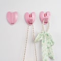 Miniatyrbillede 2 af 5: Foldbare Knager - Aluminium Kærlighedsformet Væg Knager - Indtrækkelige Knager til Ophængning af Frakke, Hat, Taske, Håndklæde, Nøgle Pink 2 pack