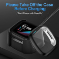 Miniatyrbilde 5 av 5: Kompatibel med Fitbit Sense/versa 3 skjermbeskytter Tpu-belagt full dekning skjermbumper deksel Silver