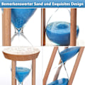 Miniatyrbillede 3 af 5: Mini Sand Timer - Træ Timeglas Timer Træ Maling Værktøj Til Hjem Og Restaurant 3 Minutter Blue