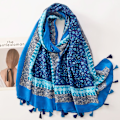 Miniatyrbild 1 av 5: Boho Scarf Dam Lätt Vikt Blommig Tryck Scarf Mode