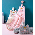 Miniatyrbillede 2 af 5: Pink Børnehåndklæde Hængende Håndklæde Dyr Vaskeklud Søde Absorberende Mikrofiber Håndklæder Ansigtshåndklæder med Hængende Løkke