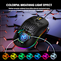 Miniatyrbillede 2 af 5: X600 RGB lysende makro programmeringsspilmus 6 taster kan slukke lyset Understøtter forskellige spil kablet mus