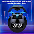 Pikkukuva 3 / 5: Bluetooth 5.0 -yhteensopiva kaiutin LED-digitaalisella herätyskellolla, musiikkisoittimella, langaton pallomainen kellokaiutin, mini BT-kaiutin