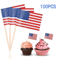 Miniatyrbillede 2 af 4: 100 stk. USA flagsprik til sandwich, snacks og cupcake-pynt