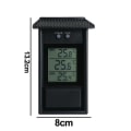 Miniatyrbild 2 av 5: Digital Max Min Växthus Termometer för inomhus- eller utomhusbruk, Lätt väggmonterad Svart