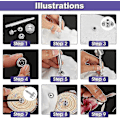 Miniatyrbilde 3 av 5: 62 stk / 152 stk Marine Grade Canvas Båtdeksel Trykknapp Feste Kit 62Pcs