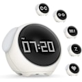 Miniatyrbild 1 av 4: Väckarklocka för barn 2 väckarklockor, automatisk tids-/temperaturvisning, USB-laddningsbar, väckarklocka med natt