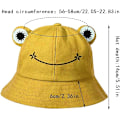 Miniatyrbild 2 av 5: 2 st vuxen groda hinkhatt dam bomull solhatt hopfällbar bomull fiskare hatt för barn kvinnor - grön+gul