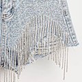 Miniatyrbild 3 av 5: Sommarripped jeans shorts femme hög midja diamant tofsar Y2k casual bottnar för damer denim shorts damkläder mode M
