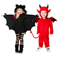 Pikkukuva 5 / 5: Lasten Halloween-asu Yesha Hupullinen Punainen Paholainen Vampyyri Show-asu Pukukoppi Härkädemonikuningas-asu Sopii korkeudelle 110-120cm