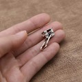 Miniatyrbild 2 av 2: 10x 5# Silver Dragkedjor Reparationssats Ersättningspull Resin Sliders med U-formade Stopper för Kläder