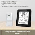 Miniatyrbillede 2 af 5: Indendørs & Udendørs Digitalt Elektronisk Temperatur- & Fugtighedsmåler med 1 Sensor Baggrundslys Trådløs Langdistance
