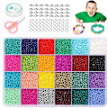 Miniatyrbild 5 av 5: 24 rutnät glaspärlor lösa pärlor bakningslackpärlor färgglada hirsfröpärlor set 2mm 24000pcs