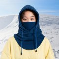 Miniatyrbillede 2 af 3: Unisex Efterår Vinter Vindtæt Snøre Varmt Udendørs Hætte Hovedbeklædning Blå