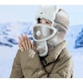 Miniatyrbillede 3 af 3: Fox Lei Feng Hat - Khaki Efterår og Vinter Plys Fortykket Kuldesikker og Varm Lei Feng Hat Sød Udendørs Cykling Maske Hat Halstørklæde Alt-i-Én Ski Hat
