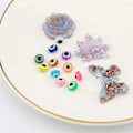Miniatyrbillede 2 af 5: 450 stk. onde øjne perler øjne perler håndlavede onde øjne harpiks perler charms til diy armbånd halskæde 15 farver 6MM